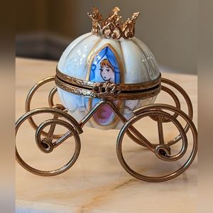 Limoges Cinderella Carriage with Glass Slipper Inside